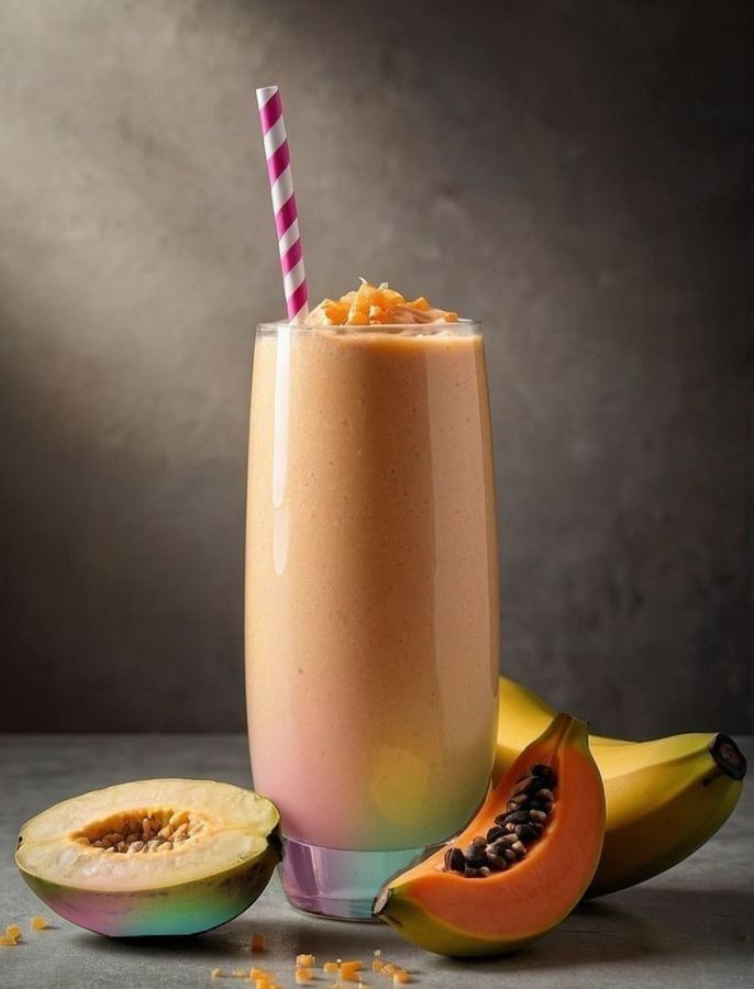 Vitaminas (Mamão e banana).