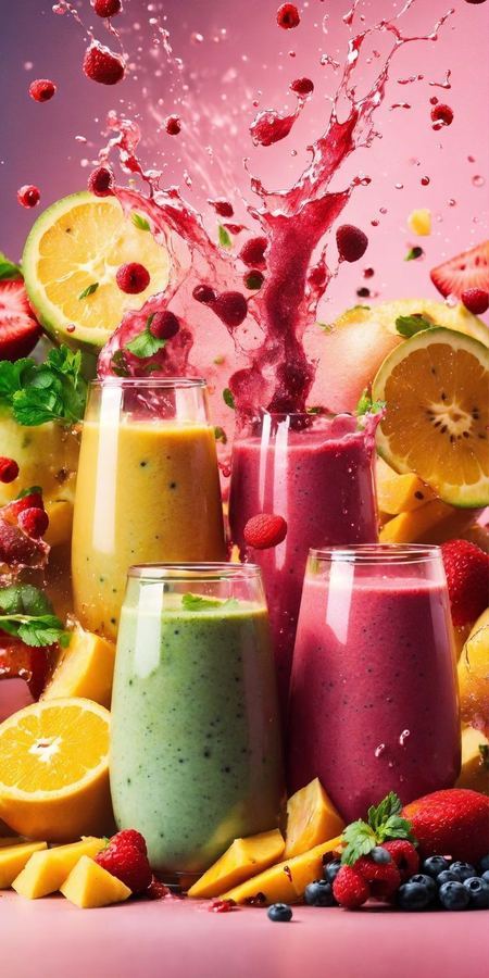 Sucos de polpa c/leite.